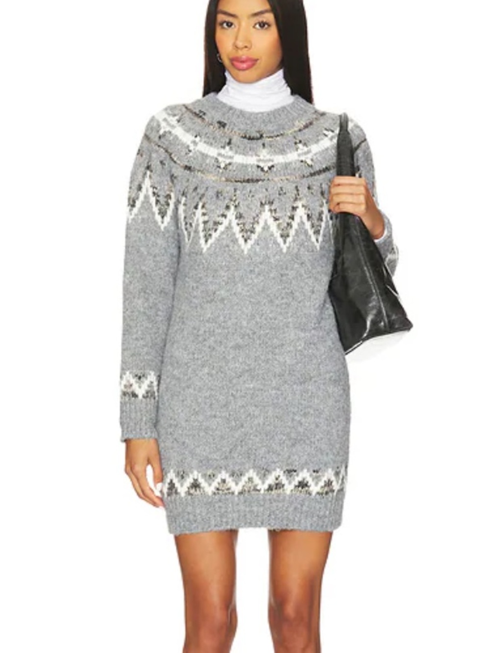 Heartloom Rae Sweater Dress Heather Gray Nordic knit mini cozy Revolve XS